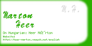 marton heer business card